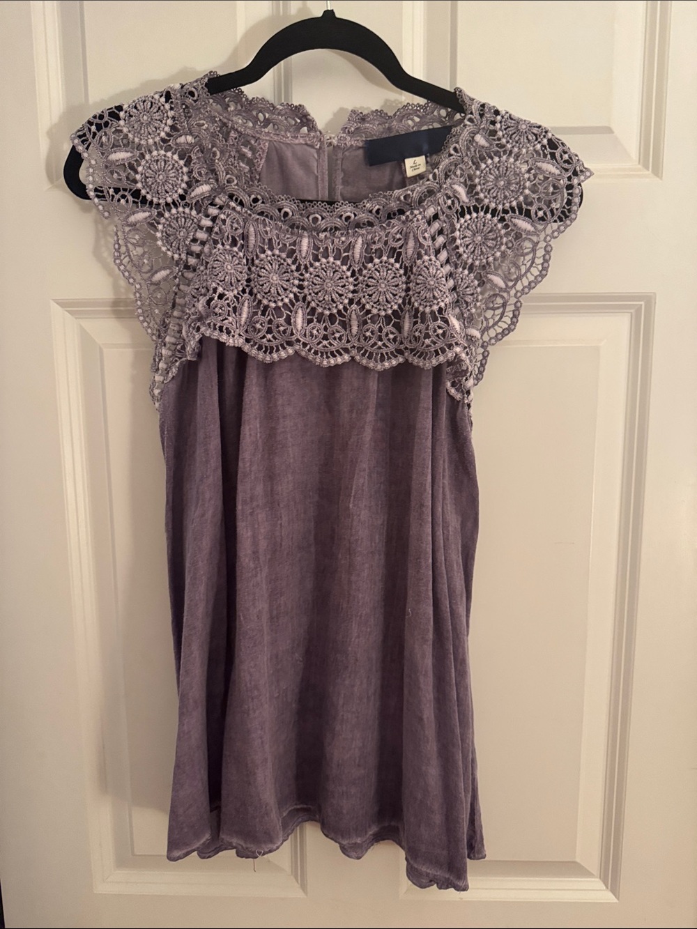 Francesca's Collections Lavender Crochet Yoke Sleeveless Camisole